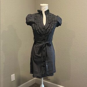 Elegant Black and White Polka Dot Dress